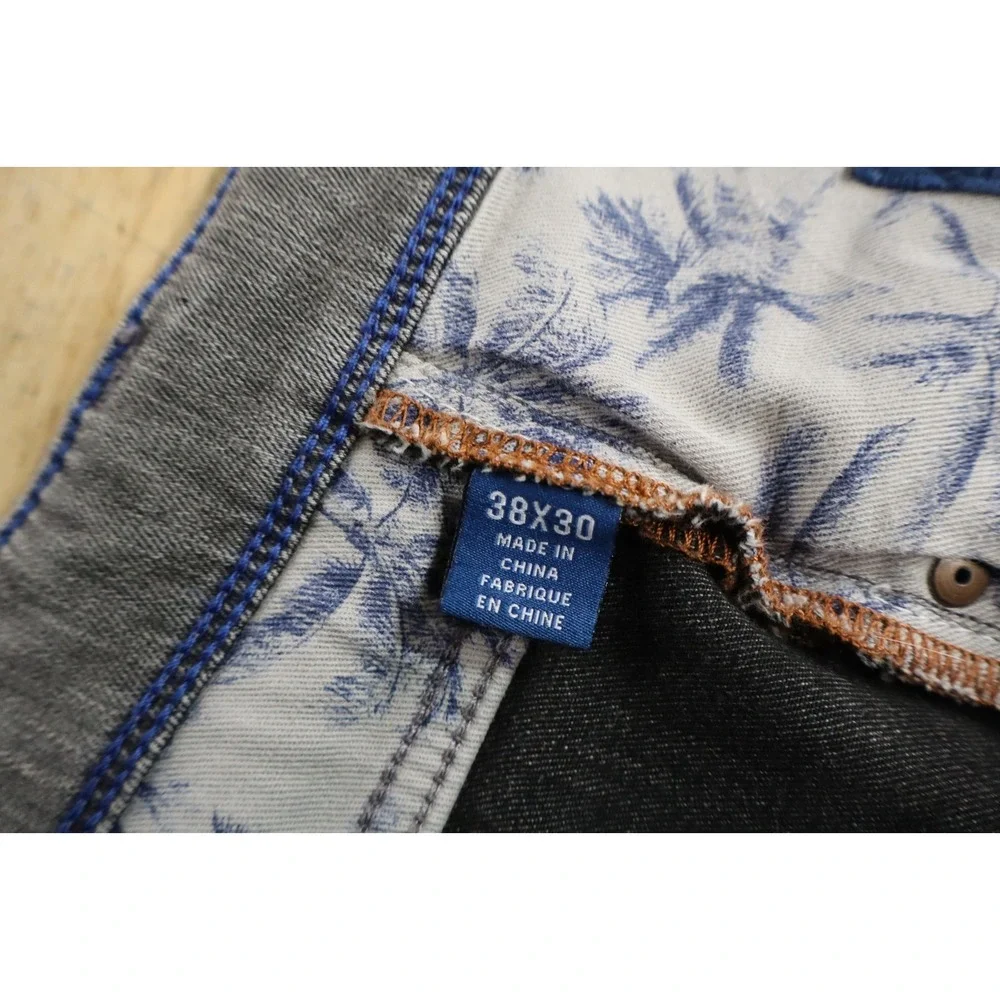 Mens Tommy Bahama Jeans Gray Size 38x30 Indigo Palms Cotton Viscose Stretch